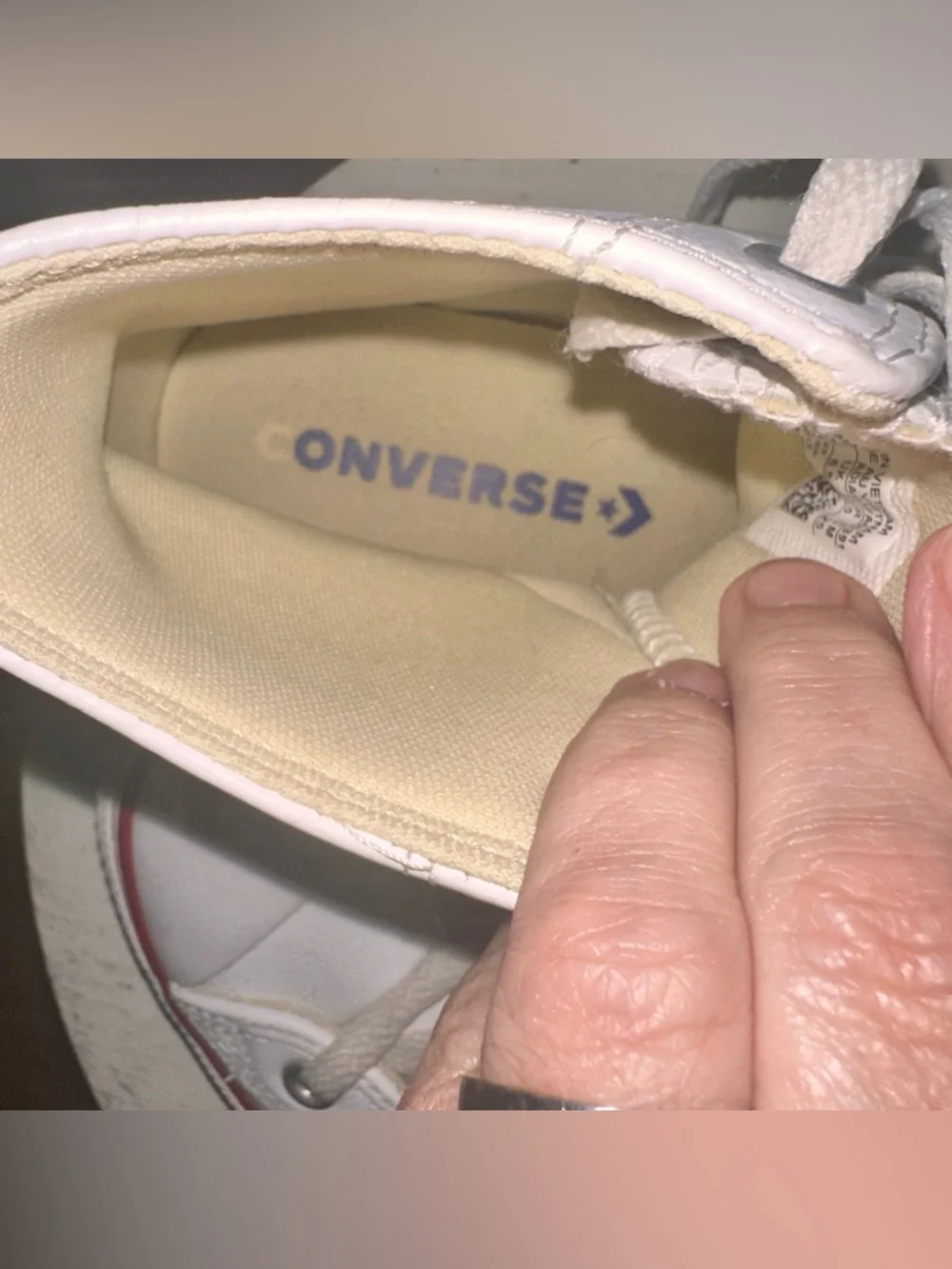 Converse White Leather All Star High Top Sneakers Unisex Size W8.5 M6.5 - Picture 9 of 12